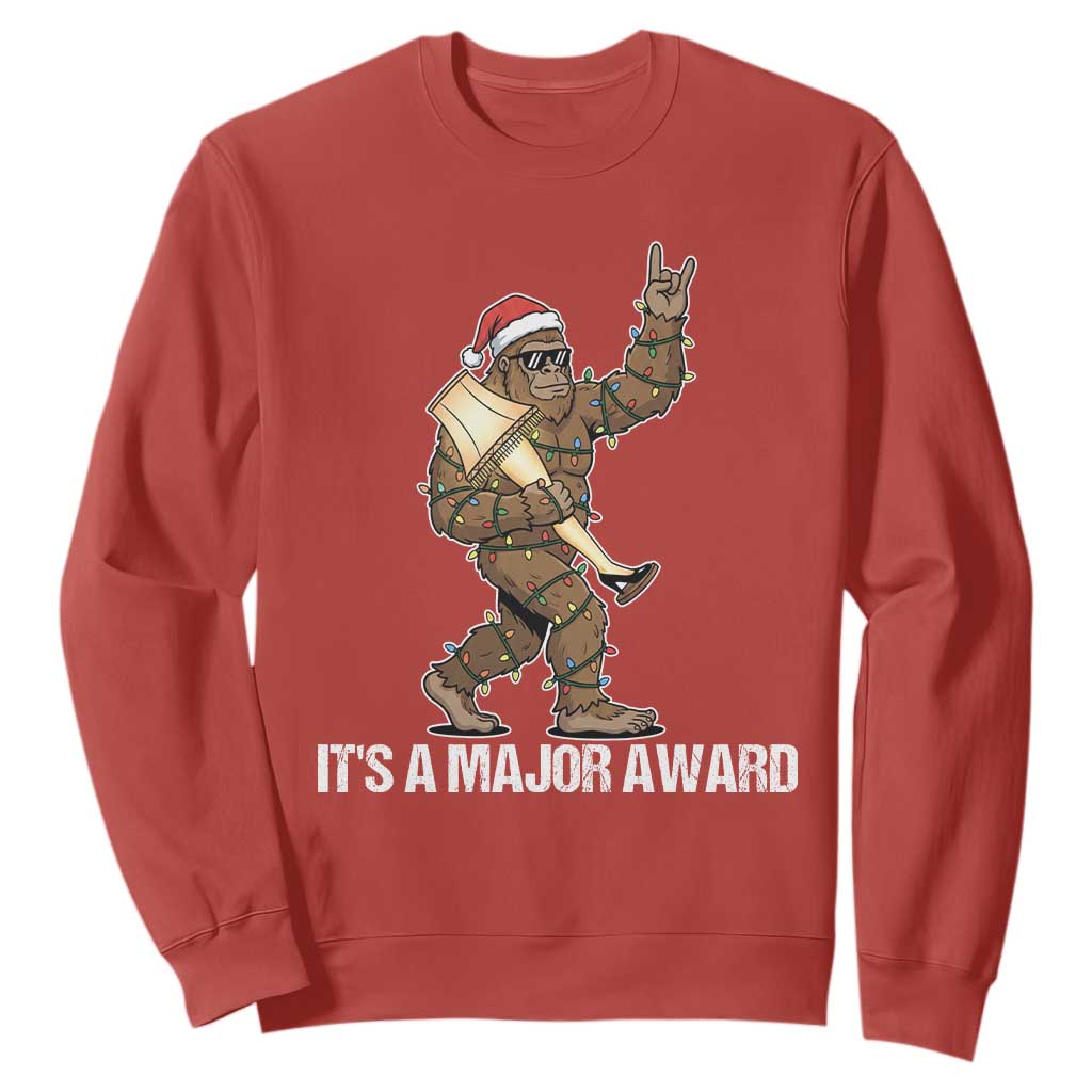 Leg Lamp Christmas Sweatshirt Funny Bigfoot Fra Gee Leh Xmas TS14 Red Print Your Wear