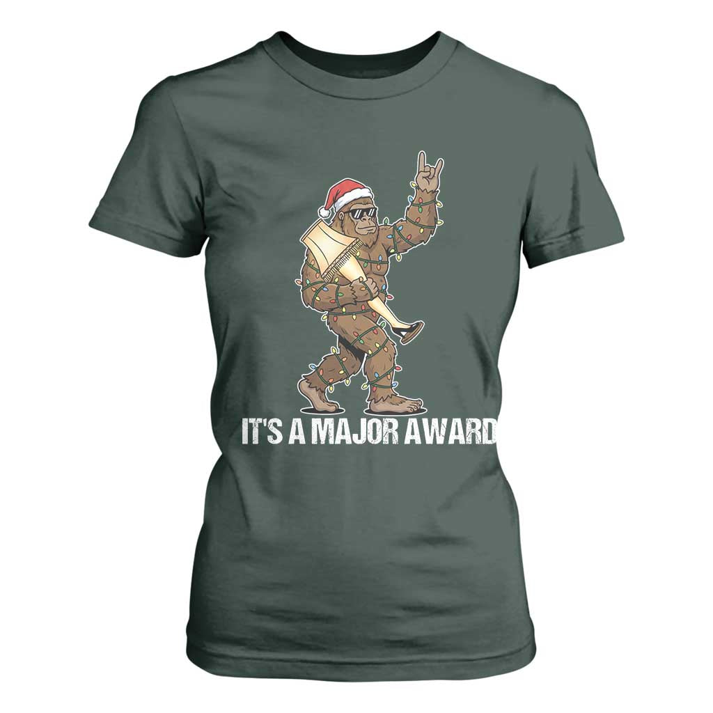Leg Lamp Christmas T Shirt For Women Funny Bigfoot Fra Gee Leh Xmas TS14 Dark Forest Green Print Your Wear