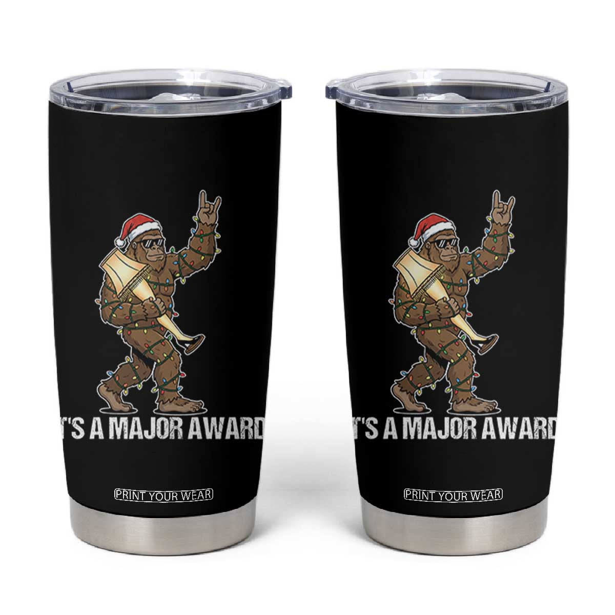 Leg Lamp Christmas Tumbler Cup Funny Bigfoot Fra Gee Leh Xmas TS14 Black Print Your Wear