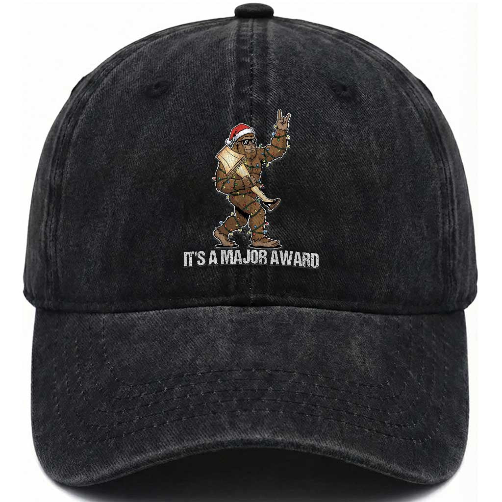 Leg Lamp Christmas Washed Cotton Baseball Cap Funny Bigfoot Fra Gee Leh Xmas TS14 Washed Cap Universal Fit Black Print Your Wear
