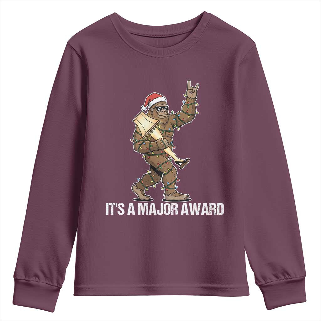 Leg Lamp Christmas Youth Sweatshirt Funny Bigfoot Fra Gee Leh Xmas TS14 Maroon Print Your Wear