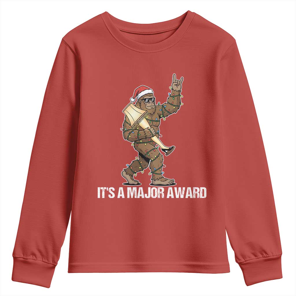 Leg Lamp Christmas Youth Sweatshirt Funny Bigfoot Fra Gee Leh Xmas TS14 Red Print Your Wear
