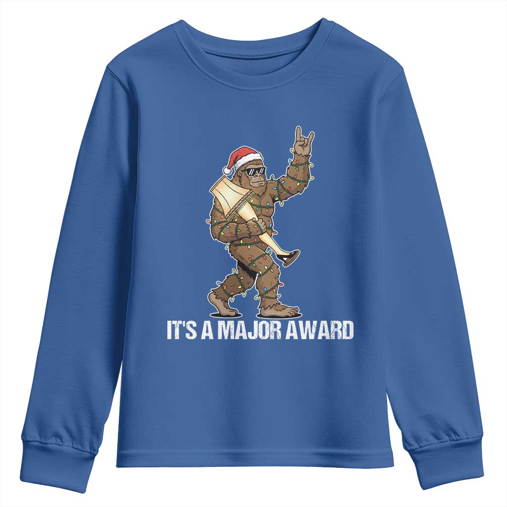 Leg Lamp Christmas Youth Sweatshirt Funny Bigfoot Fra Gee Leh Xmas TS14 Royal Blue Print Your Wear