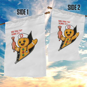 Funny ICU Nurse Christmas Garden Flag Gingerbread Did You Try Icing It TS14 Print Your Wear