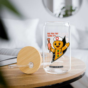 Funny ICU Nurse Christmas Glass Can Gingerbread Did You Try Icing It TS14 Print Your Wear