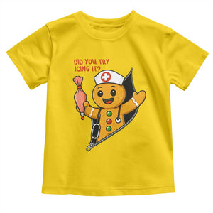 Funny ICU Nurse Christmas Toddler T Shirt Gingerbread Did You Try Icing It TS14 Daisy Print Your Wear