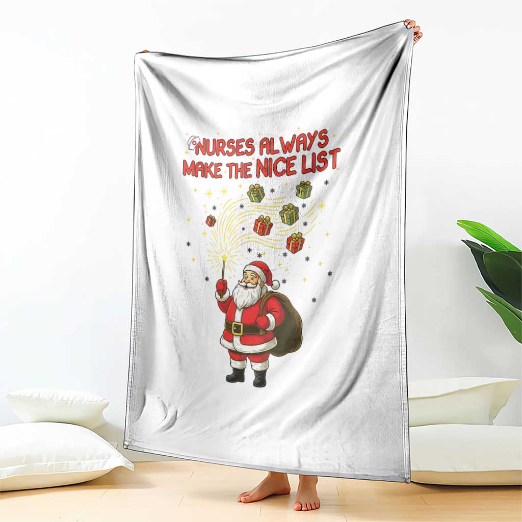 Funny Nurse Christmas Throw Blanket Nurses Always Make The Nice List TS14 Print Your Wear