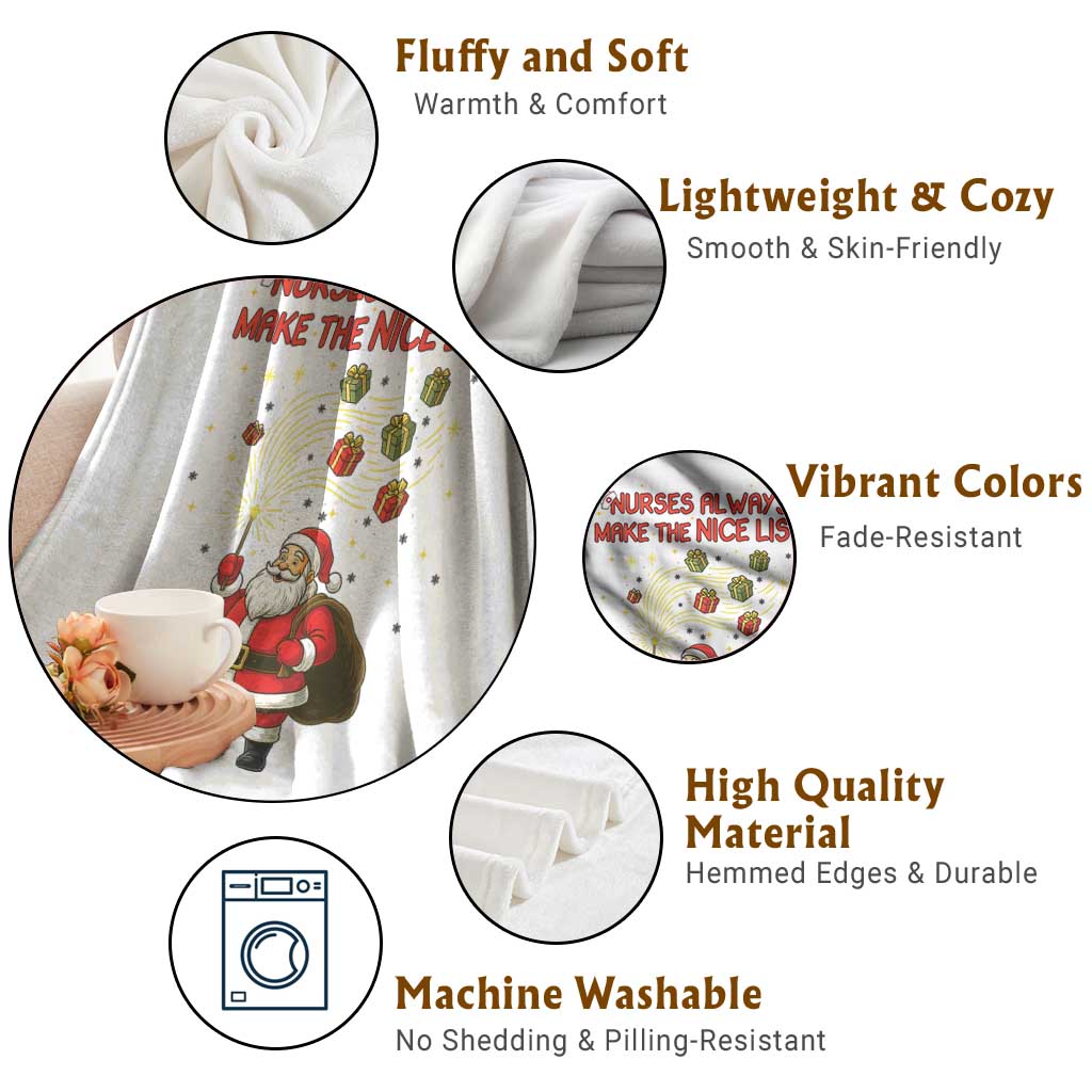 Funny Nurse Christmas Throw Blanket Nurses Always Make The Nice List TS14 Print Your Wear