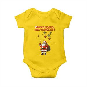 Funny Nurse Christmas Baby Onesie Nurses Always Make The Nice List TS14 Daisy Print Your Wear