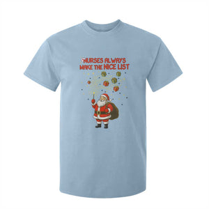 Funny Nurse Christmas T Shirt For Kid Nurses Always Make The Nice List TS14 Light Blue Print Your Wear