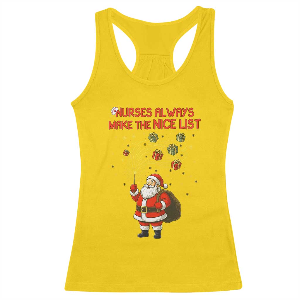 Funny Nurse Christmas Racerback Tank Top Nurses Always Make The Nice List TS14 Daisy Print Your Wear