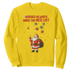 Funny Nurse Christmas Sweatshirt Nurses Always Make The Nice List TS14 Daisy Print Your Wear