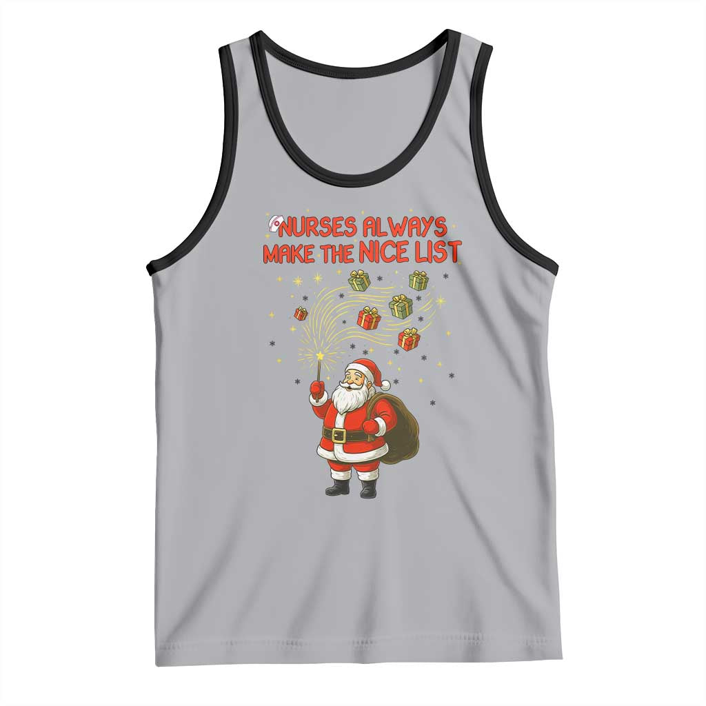 Funny Nurse Christmas Tank Top Nurses Always Make The Nice List TS14 Athletic Heather Black Print Your Wear