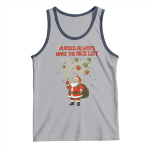 Funny Nurse Christmas Tank Top Nurses Always Make The Nice List TS14 Athletic Heather Navy Print Your Wear