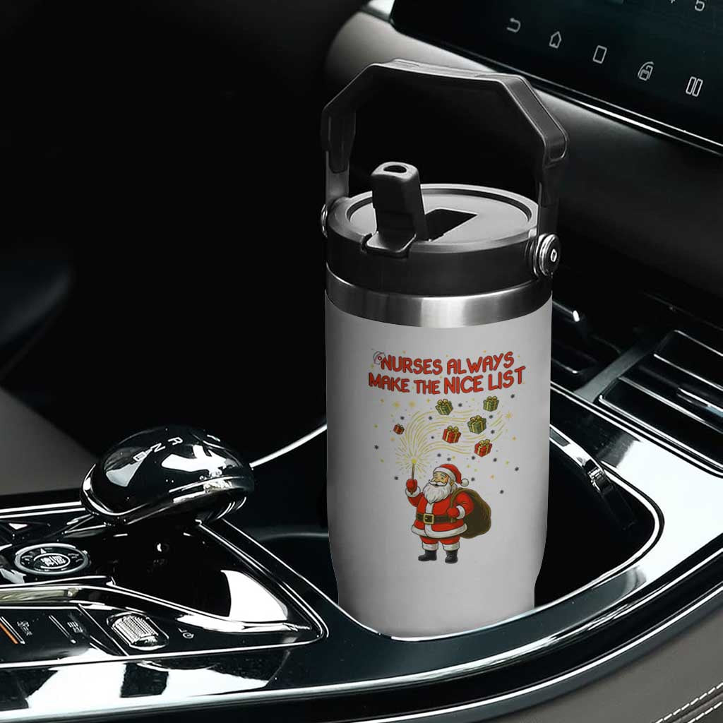 Funny Nurse Christmas Flip Straw Tumbler Nurses Always Make The Nice List TS14 Print Your Wear