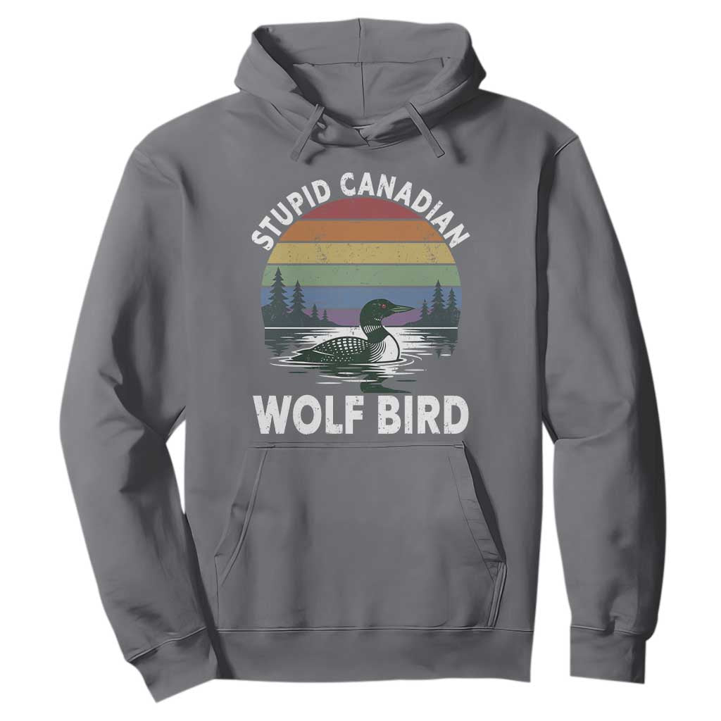 Stupid Canadian Wolf Bird Hoodie Sarcastic Animal Meme TS14 Charcoal Print Your Wear