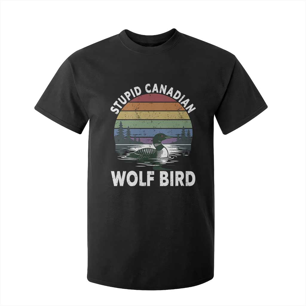 Stupid Canadian Wolf Bird T Shirt For Kid Sarcastic Animal Meme TS14 Black Print Your Wear