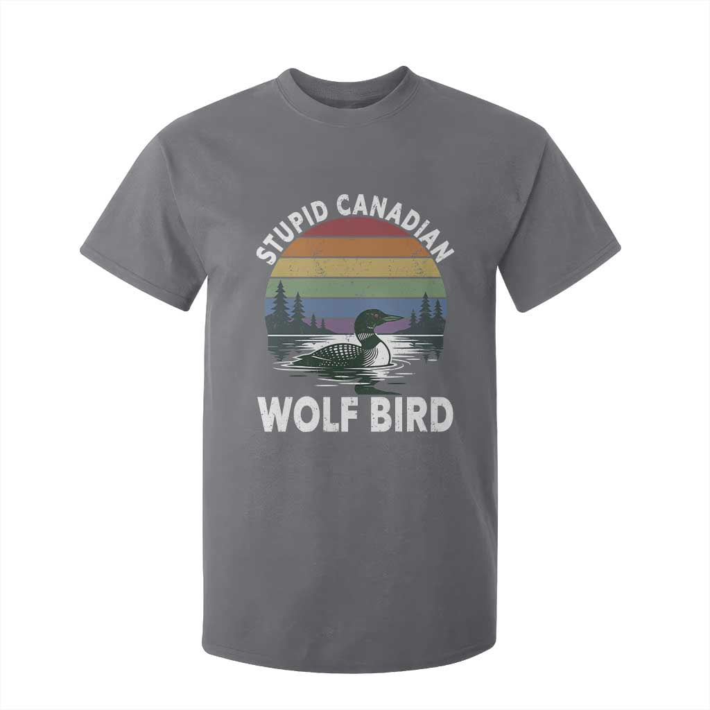Stupid Canadian Wolf Bird T Shirt For Kid Sarcastic Animal Meme TS14 Charcoal Print Your Wear
