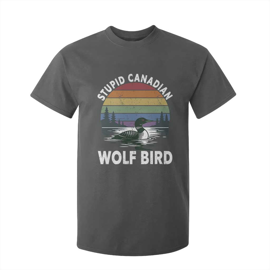 Stupid Canadian Wolf Bird T Shirt For Kid Sarcastic Animal Meme TS14 Dark Heather Print Your Wear