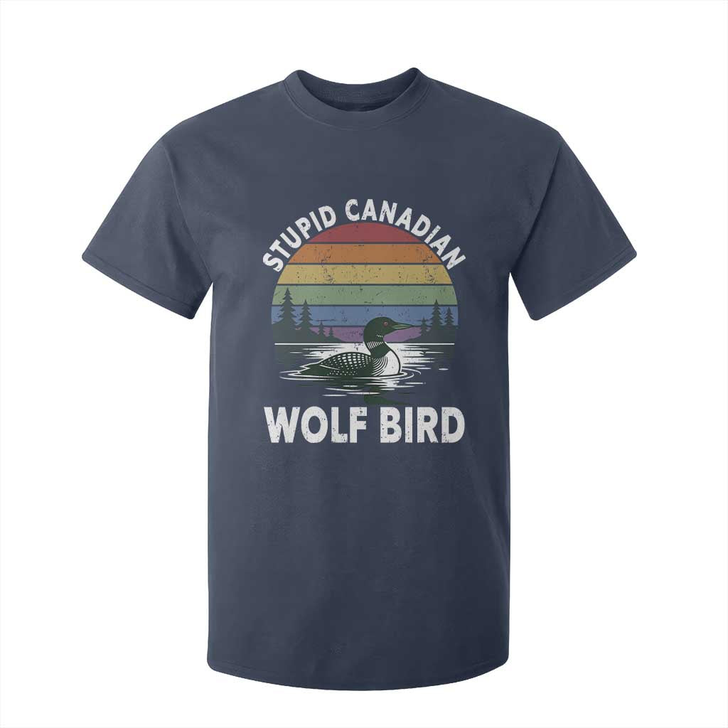 Stupid Canadian Wolf Bird T Shirt For Kid Sarcastic Animal Meme TS14 Navy Print Your Wear