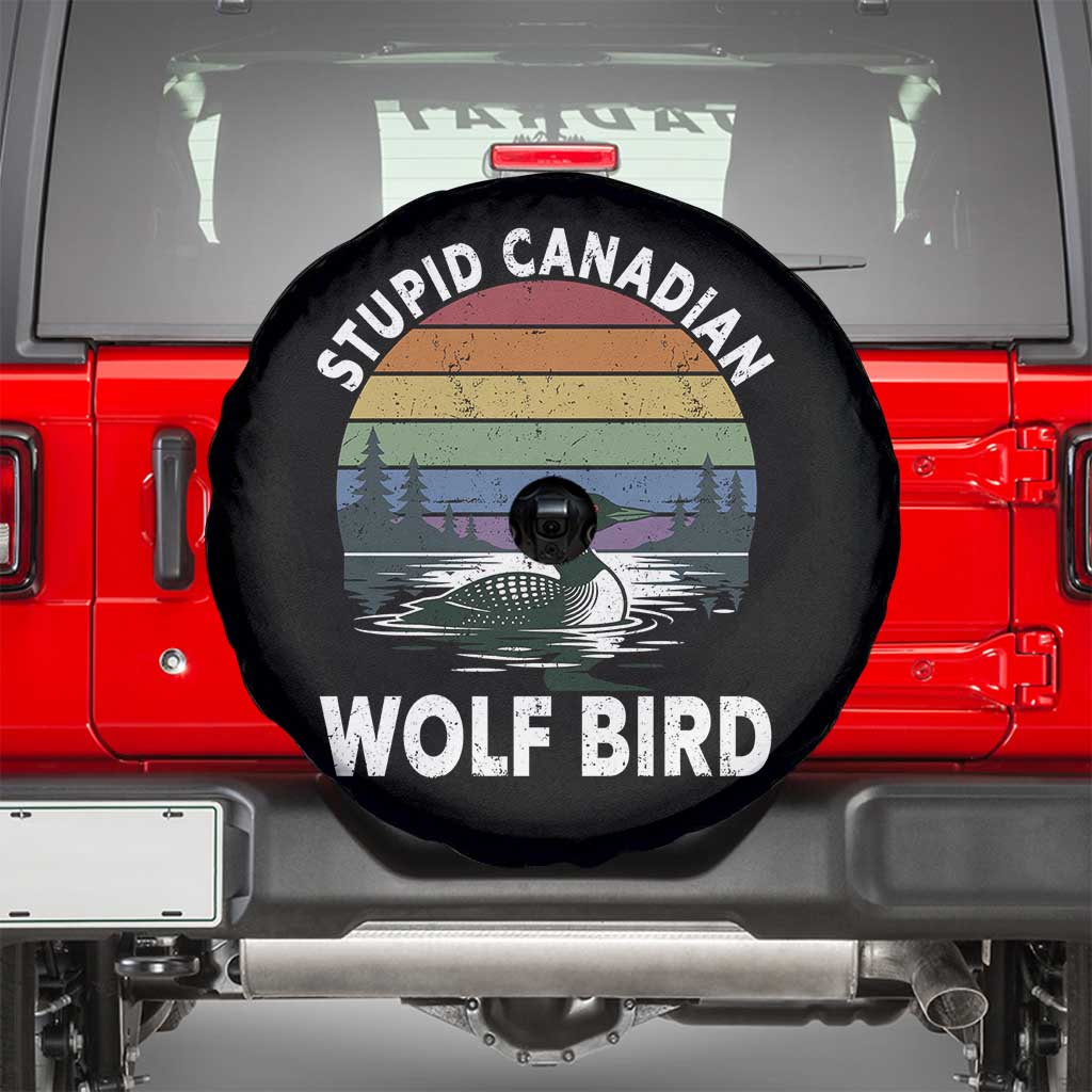 Stupid Canadian Wolf Bird Spare Tire Cover Sarcastic Animal Meme TS14 Black Print Your Wear