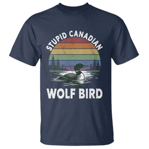 Stupid Canadian Wolf Bird T Shirt Sarcastic Animal Meme TS14 Navy Print Your Wear