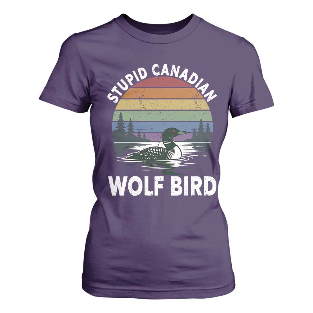 Stupid Canadian Wolf Bird T Shirt For Women Sarcastic Animal Meme TS14 Purple Print Your Wear