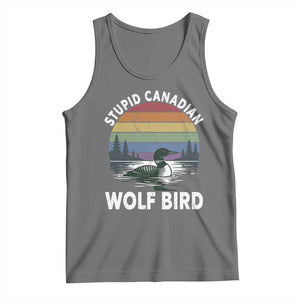 Stupid Canadian Wolf Bird Tank Top Sarcastic Animal Meme TS14 Black Heather Print Your Wear