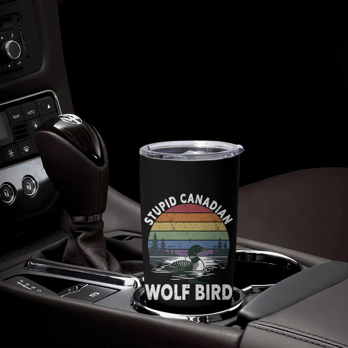Stupid Canadian Wolf Bird Tumbler Cup Sarcastic Animal Meme TS14 Print Your Wear
