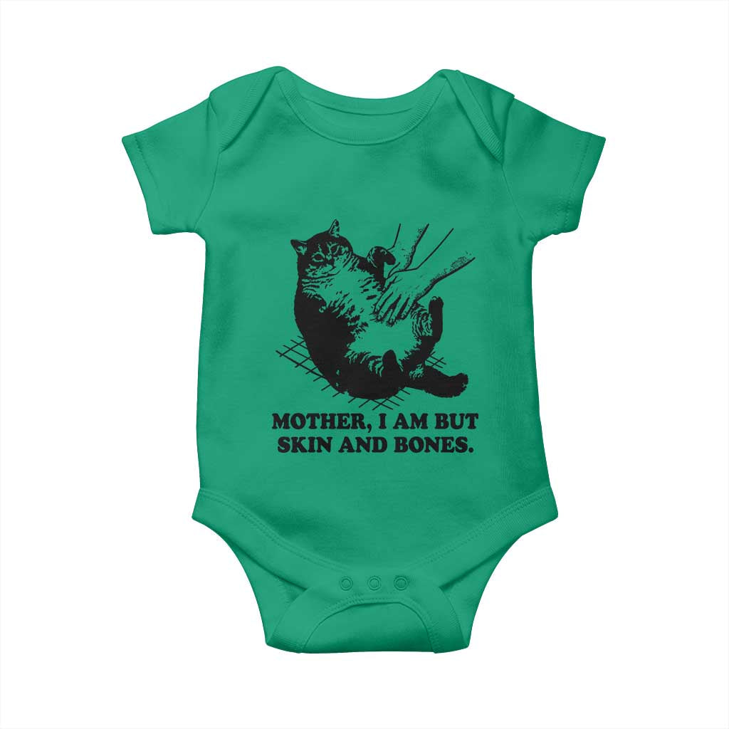 Funny Cat Mom Cat Lover Baby Onesie Mother I Am But Skin and Bones TS14 Irish Green Print Your Wear