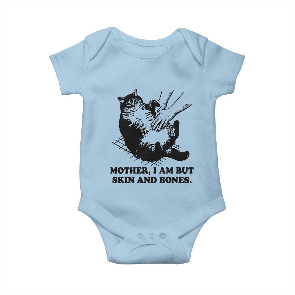 Funny Cat Mom Cat Lover Baby Onesie Mother I Am But Skin and Bones TS14 Light Blue Print Your Wear