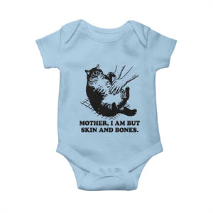 Funny Cat Mom Cat Lover Baby Onesie Mother I Am But Skin and Bones TS14 Light Blue Print Your Wear