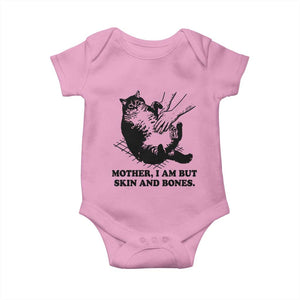 Funny Cat Mom Cat Lover Baby Onesie Mother I Am But Skin and Bones TS14 Light Pink Print Your Wear