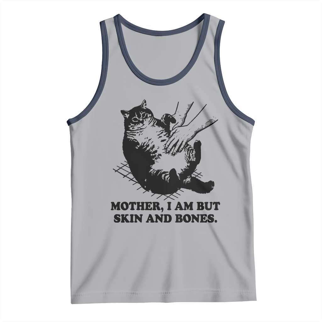 Funny Cat Mom Cat Lover Tank Top Mother I Am But Skin and Bones TS14 Athletic Heather Navy Print Your Wear