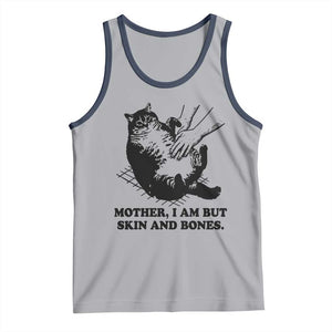 Funny Cat Mom Cat Lover Tank Top Mother I Am But Skin and Bones TS14 Athletic Heather Navy Print Your Wear