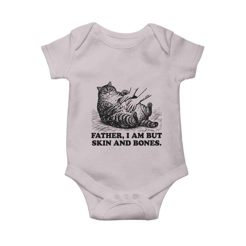 Funny Cat Dad Cat Lover Baby Onesie Father I Am But Skin and Bones TS14 Ice Gray Print Your Wear