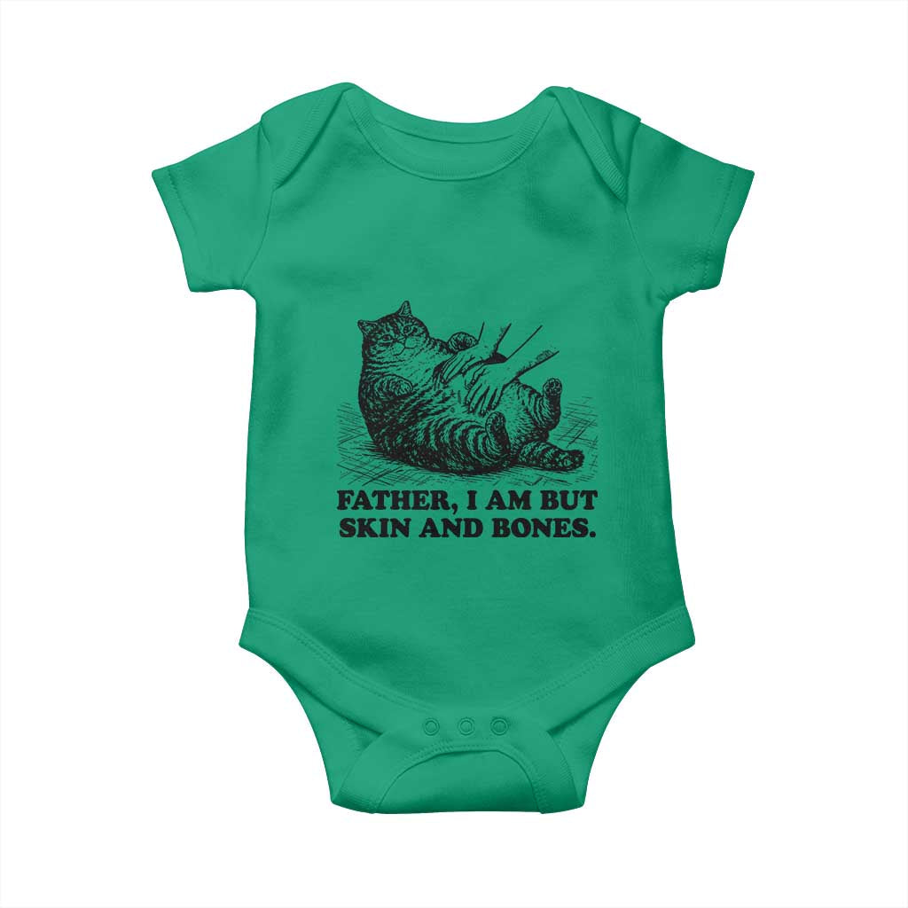 Funny Cat Dad Cat Lover Baby Onesie Father I Am But Skin and Bones TS14 Irish Green Print Your Wear