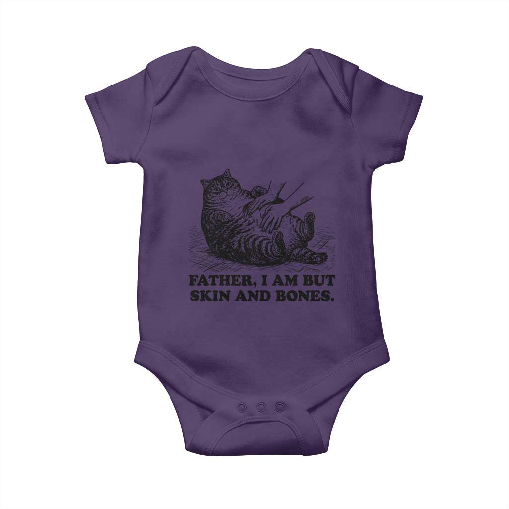 Funny Cat Dad Cat Lover Baby Onesie Father I Am But Skin and Bones TS14 Purple Print Your Wear