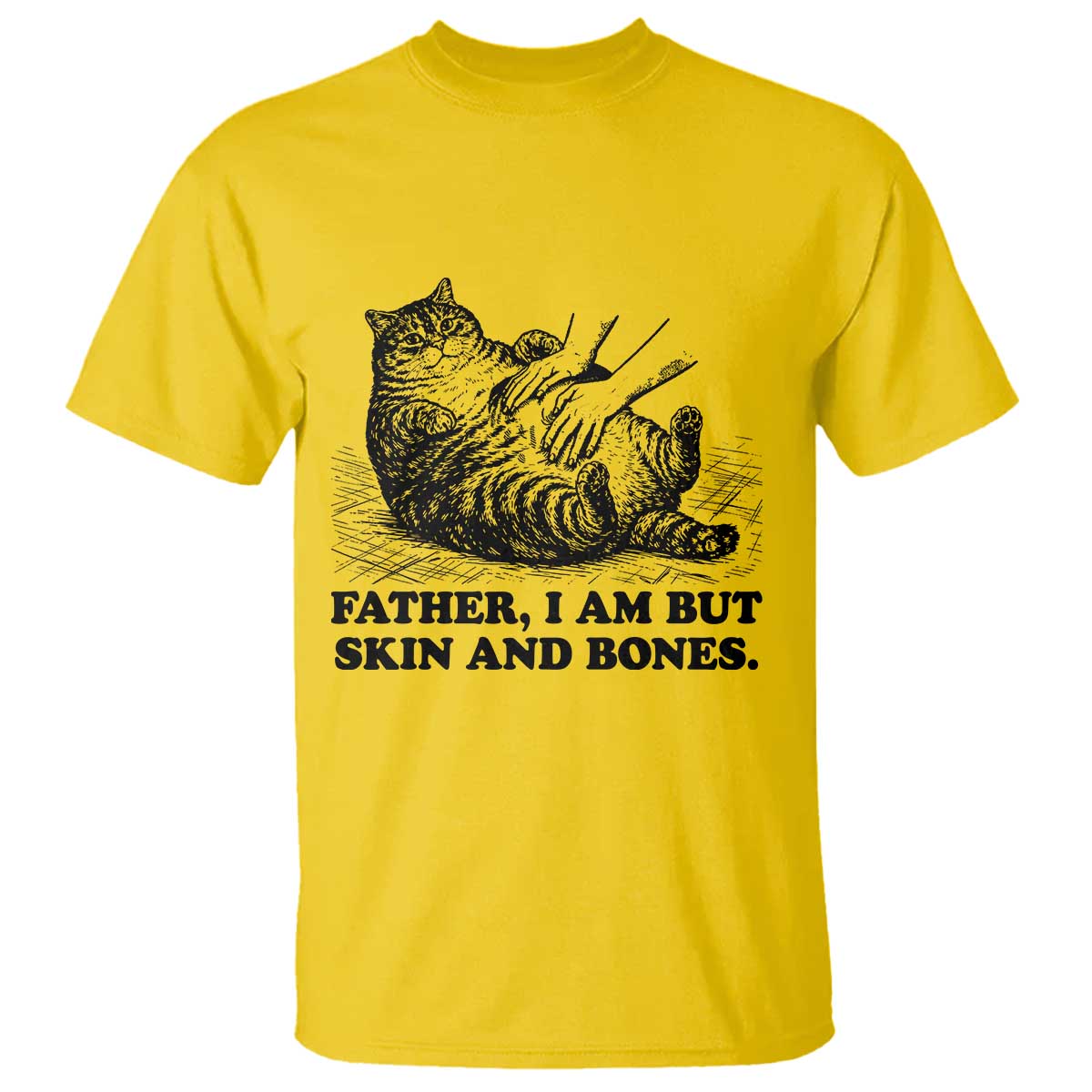 Funny Cat Dad Cat Lover T Shirt Father I Am But Skin and Bones TS14 Daisy Print Your Wear