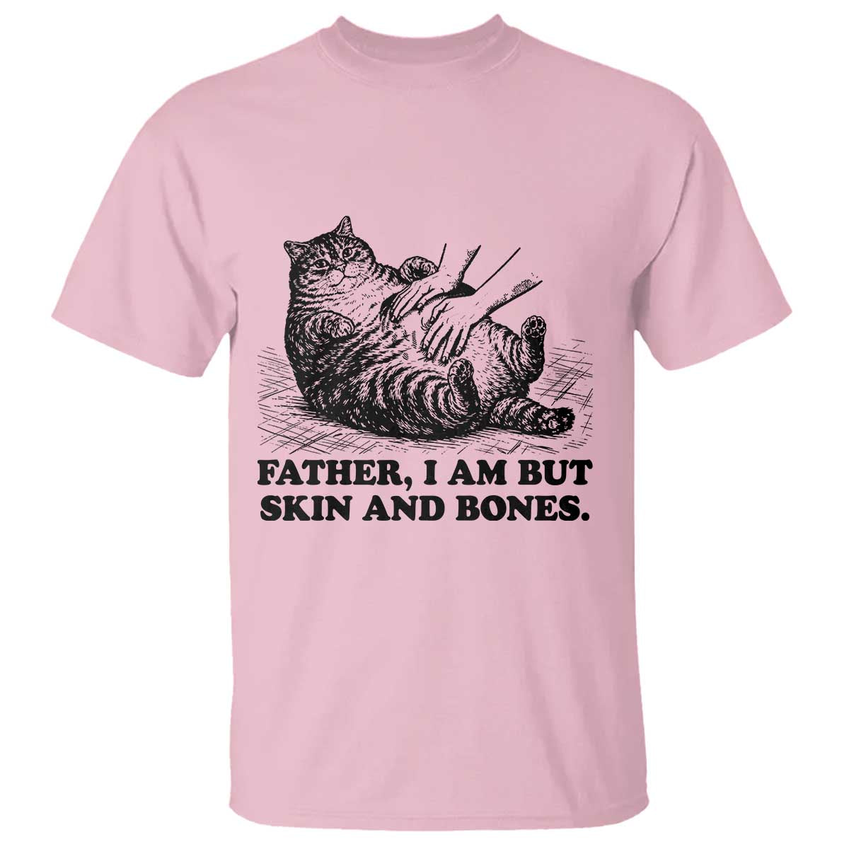 Funny Cat Dad Cat Lover T Shirt Father I Am But Skin and Bones TS14 Light Pink Print Your Wear