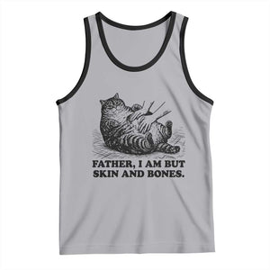 Funny Cat Dad Cat Lover Tank Top Father I Am But Skin and Bones TS14 Athletic Heather Black Print Your Wear