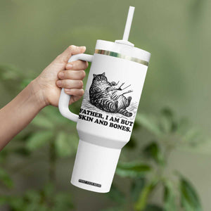 Funny Cat Dad Cat Lover Tumbler With Handle Father I Am But Skin and Bones TS14 Print Your Wear
