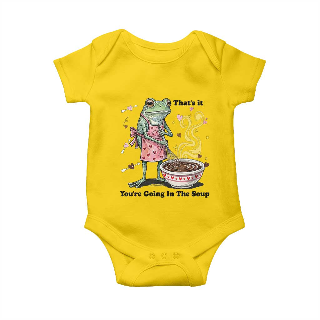 Funny Frog Valentine Meme Baby Onesie That Is It You Are Going In The Soup TS14 Daisy Print Your Wear