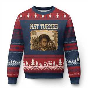 Nat Turner Ugly Christmas Sweater Black History African American TS14 Navy Red Print Your Wear