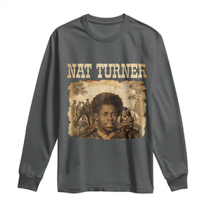 Nat Turner Long Sleeve Shirt Black History African American TS14 Dark Heather Print Your Wear