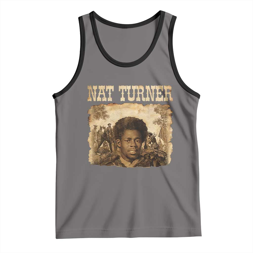 Nat Turner Tank Top Black History African American TS14 Deep Heather Black Print Your Wear