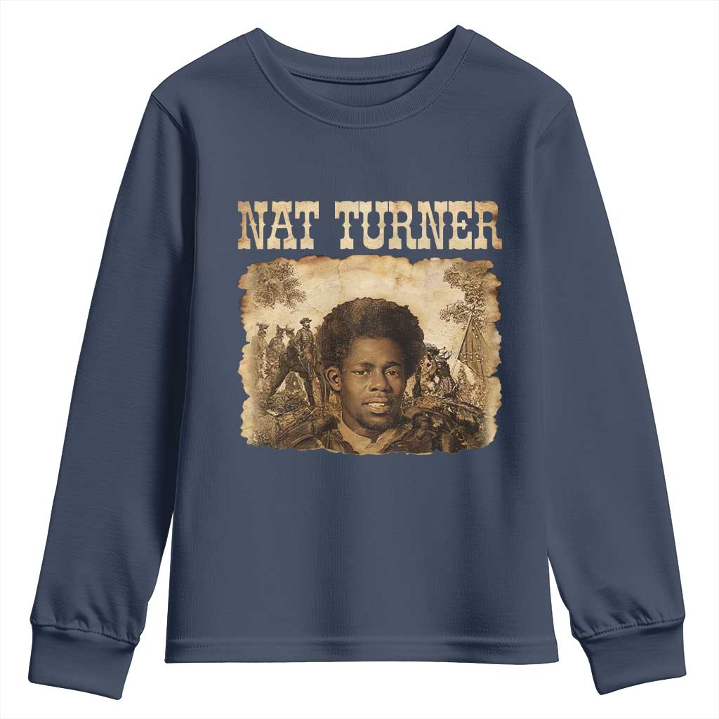Nat Turner Youth Sweatshirt Black History African American TS14 Navy Print Your Wear