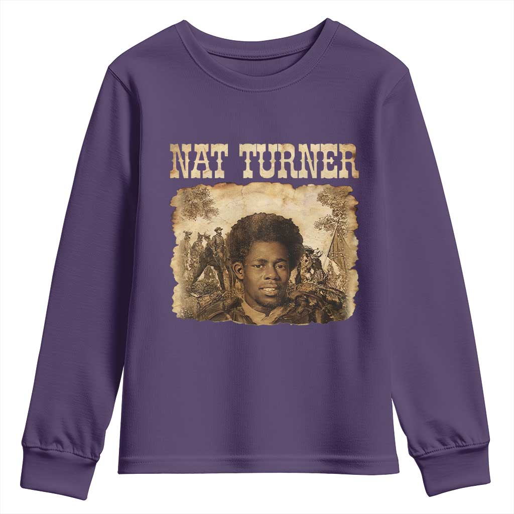 Nat Turner Youth Sweatshirt Black History African American TS14 Purple Print Your Wear