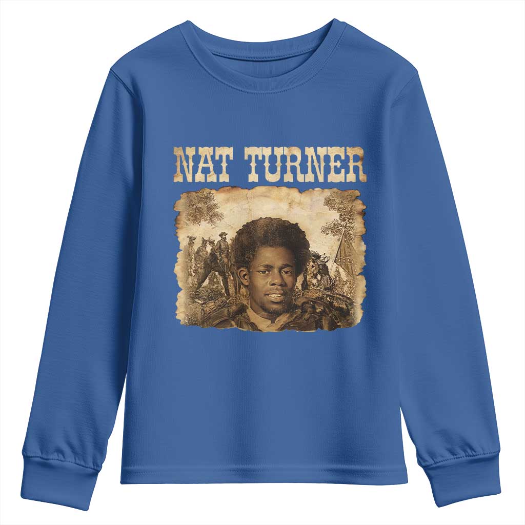 Nat Turner Youth Sweatshirt Black History African American TS14 Royal Blue Print Your Wear