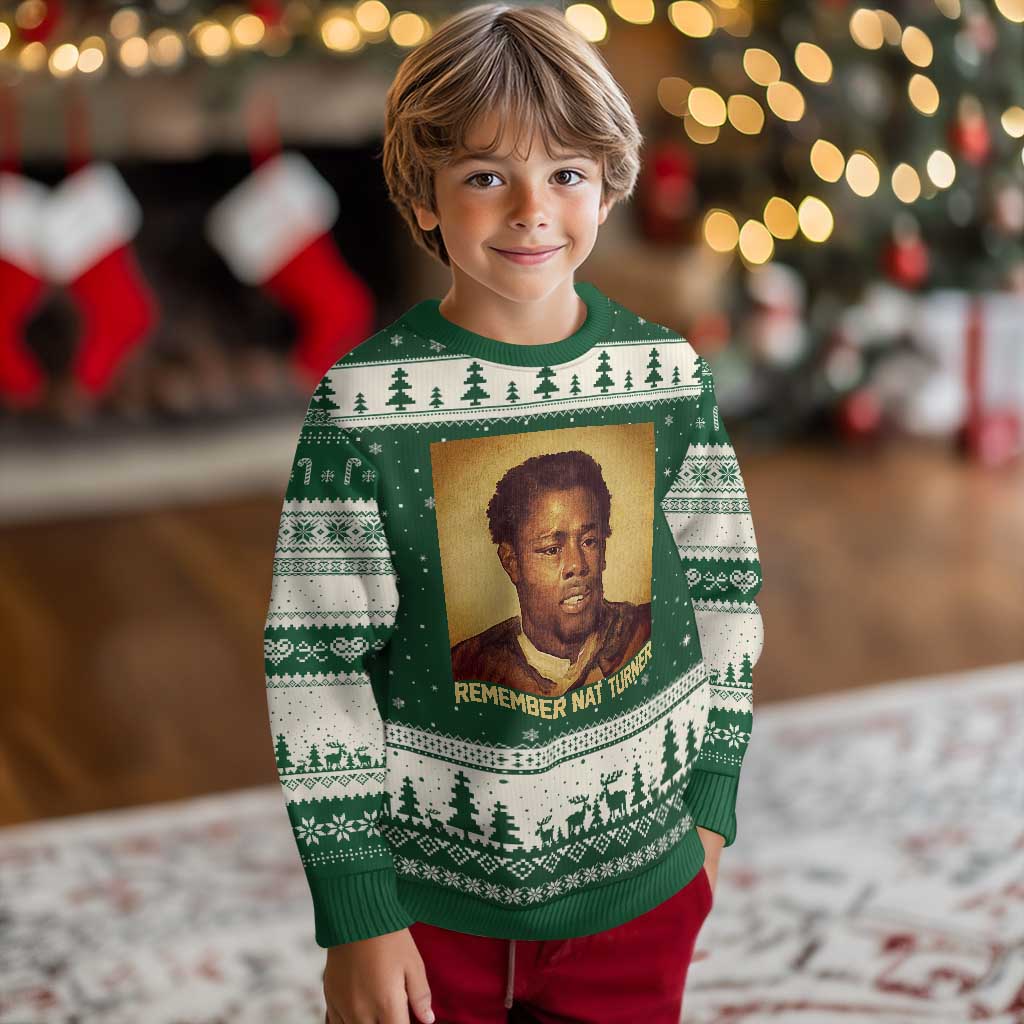 Nat Turner Ugly Christmas Sweater Black History Month TS14 Forest Green Beige Print Your Wear